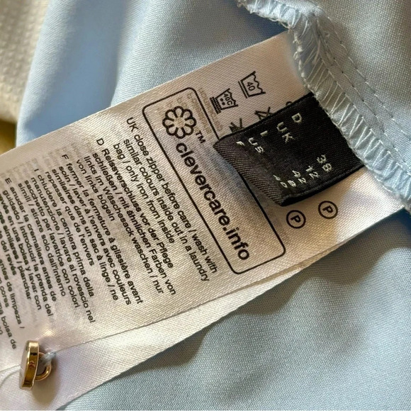 ESPRIT| Pretty Light Blue Floral Gathered Halter Spring/Summer Party Dress Sz 8 - Picture 8 of 8